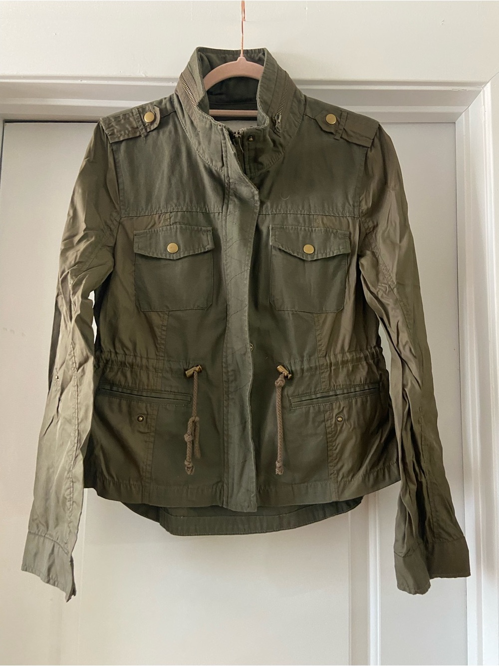 American Rag Olive Utility Drawstring Waist Jacket - Women